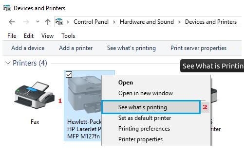 change printer to online windows 10